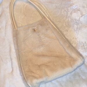 Victoria's Secret Cream Faux Fur Shoulder Bag